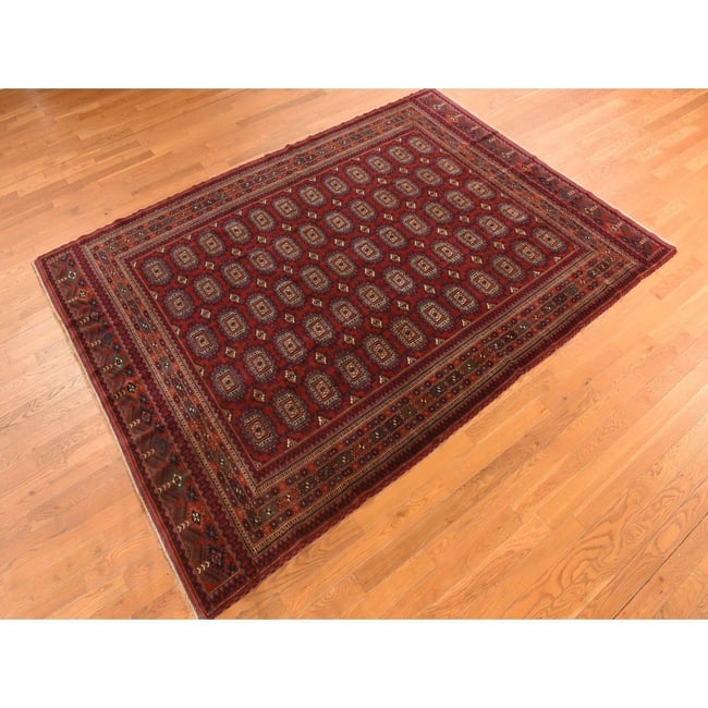 Angels Red Antique Tourkaman Clean Hand Knotted Pure Wool Rug - 4