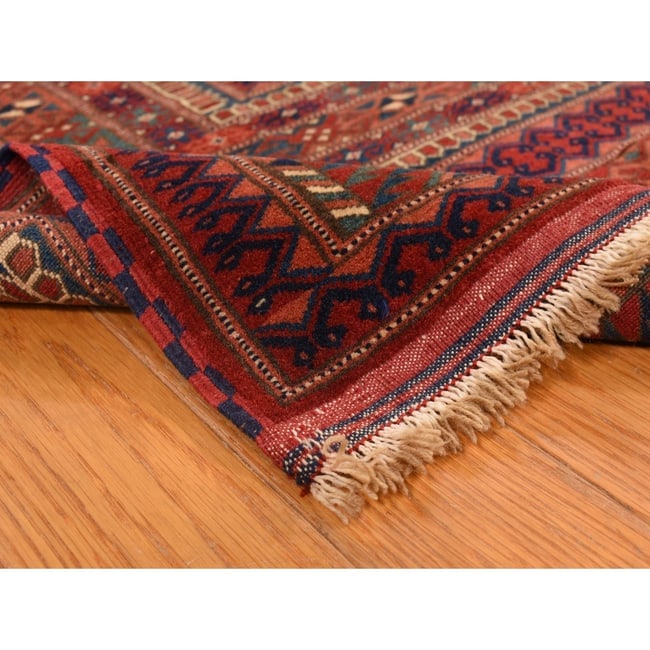 Angels Red Antique Tourkaman Clean Hand Knotted Pure Wool Rug - 5