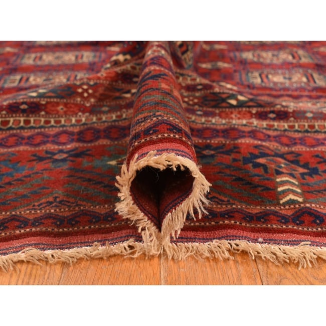 Angels Red Antique Tourkaman Clean Hand Knotted Pure Wool Rug - 6