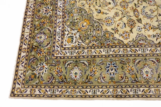Vintage Beige Traditional 8X11 Kashan Persian Rug - 10