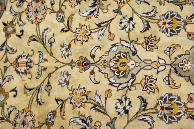 Vintage Beige Traditional 8X11 Kashan Persian Rug - 12