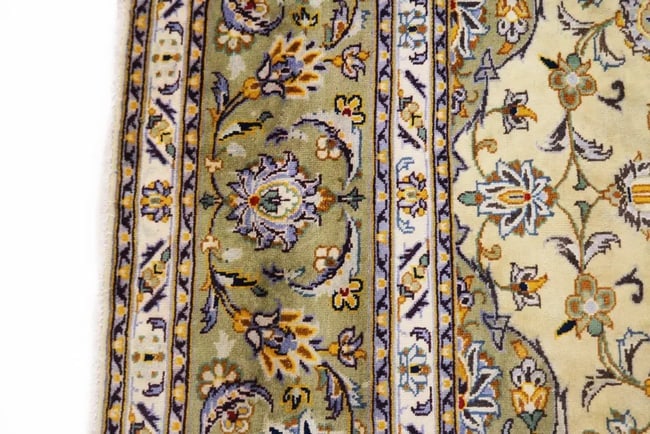 Vintage Beige Traditional 8X11 Kashan Persian Rug - 5