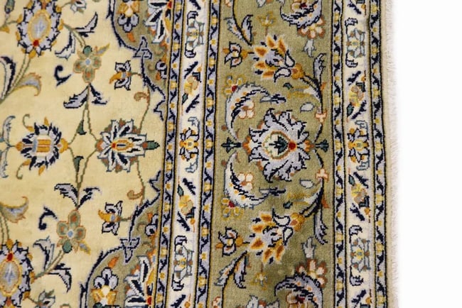 Vintage Beige Traditional 8X11 Kashan Persian Rug - 7
