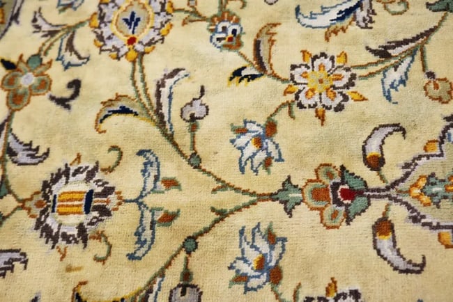 Vintage Beige Traditional 8X11 Kashan Persian Rug - 8