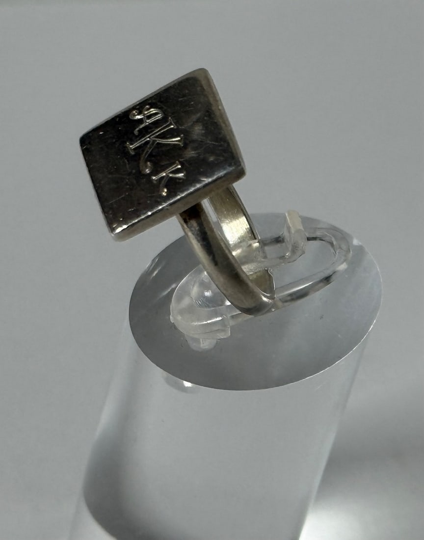 Sterling Silver Monogrammed Signet Ring - 2