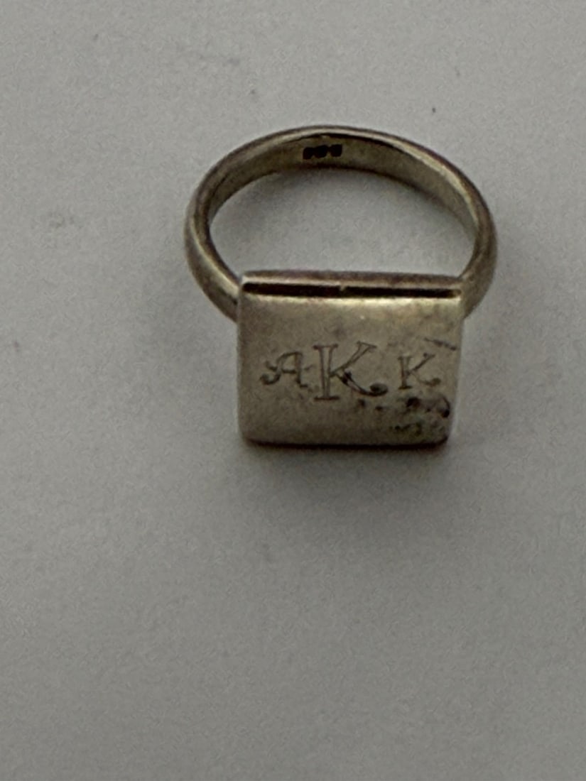Sterling Silver Monogrammed Signet Ring - 4