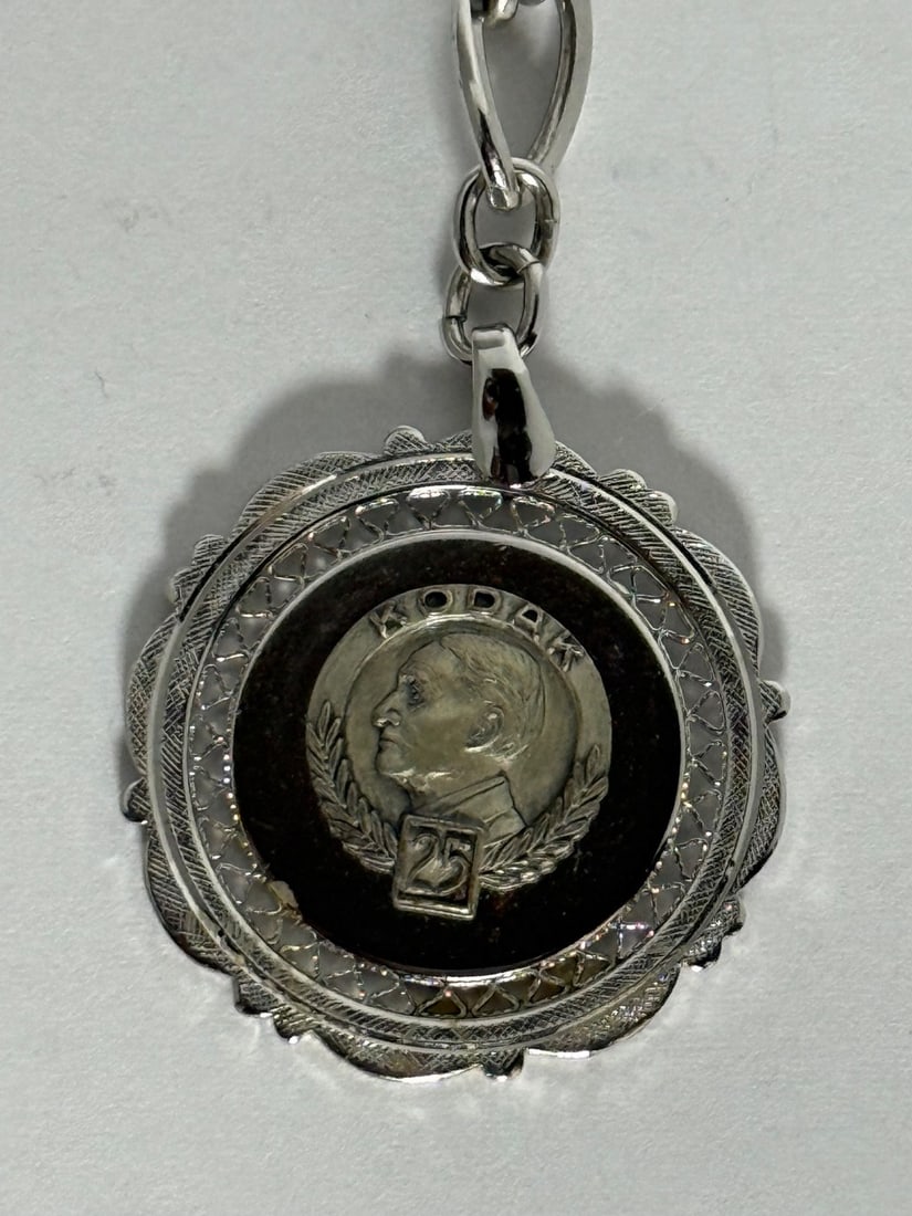 Vintage Sterling Silver Coin Pendant Bracelet - 2