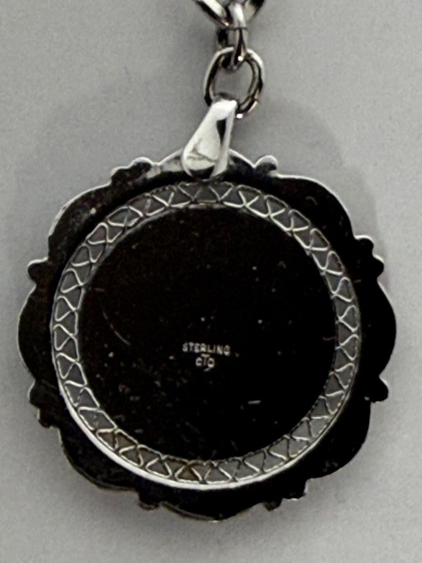 Vintage Sterling Silver Coin Pendant Bracelet - 3