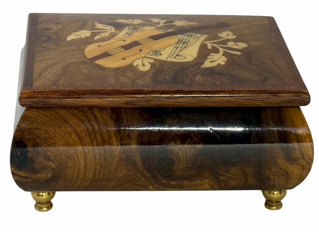 Italian Inlaid Wood Musical Jewelry Box, "Isle of Capri" (1 of 3)