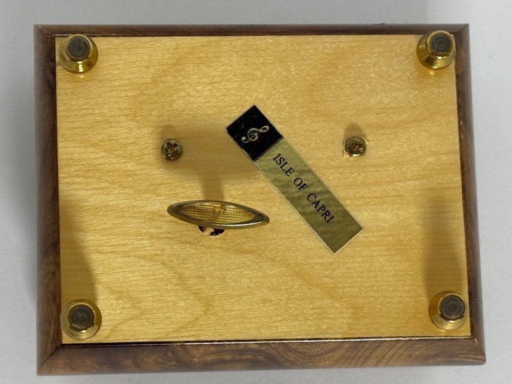 Italian Inlaid Wood Musical Jewelry Box, "Isle of Capri" - 3