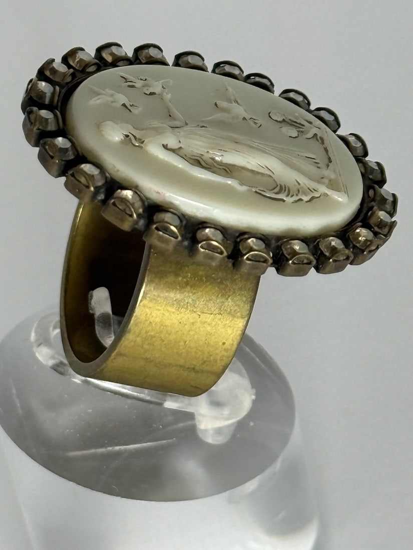 Vintage LIZ PALACIOS S.F. Cameo Ring with Accents - 2