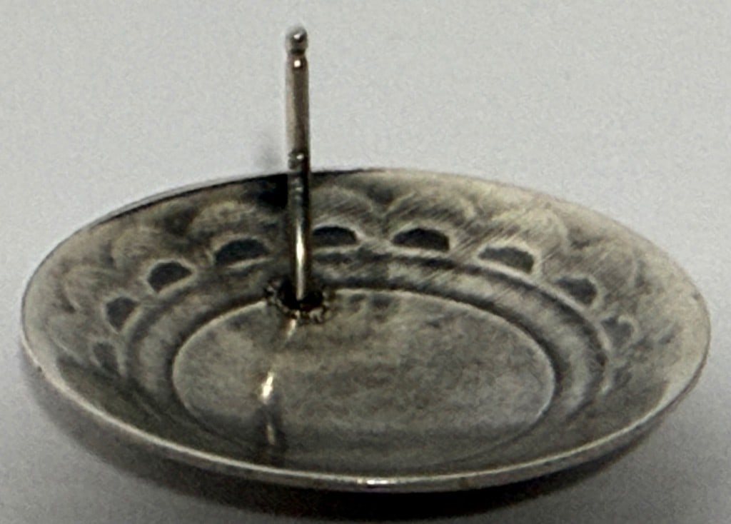 Sterling Silver Domed Disc Earrings - 4