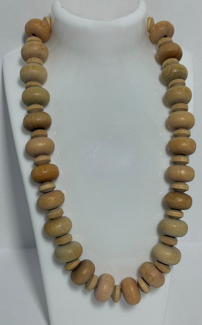 Lot of Two Beaded Wood Necklaces - 2