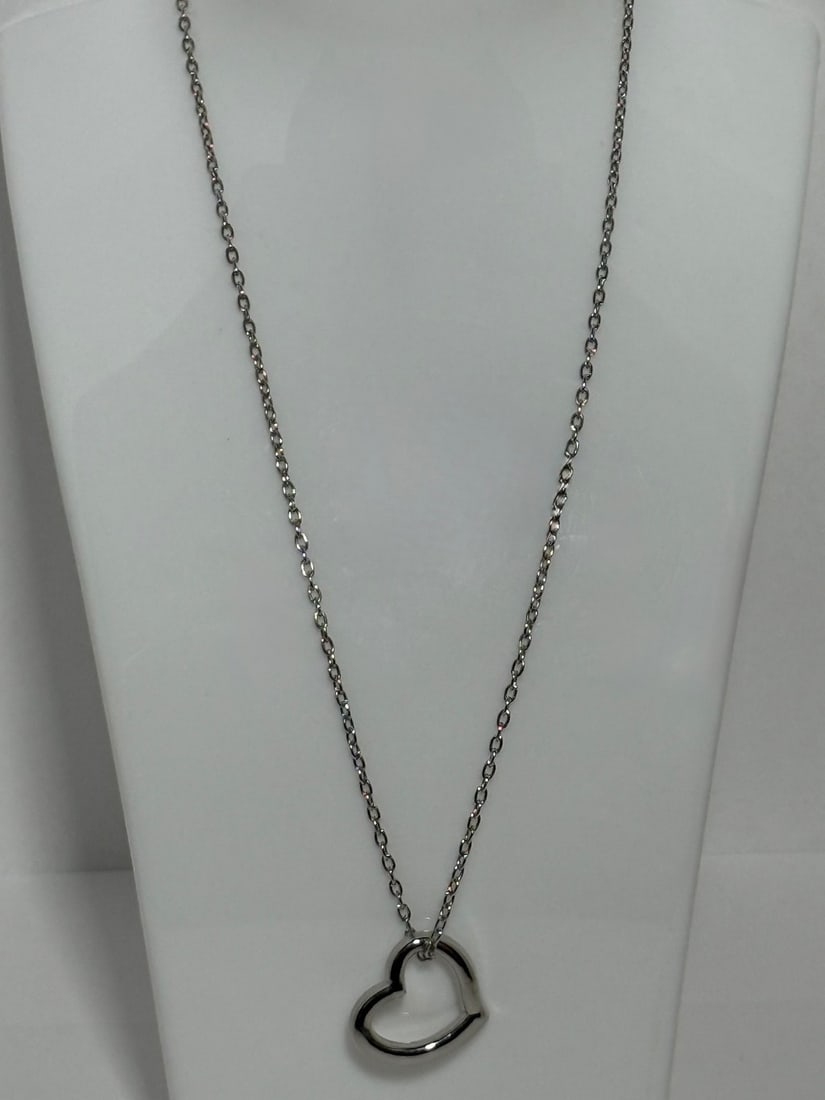 Inspired Silver Open Heart Pendant Necklace - 3