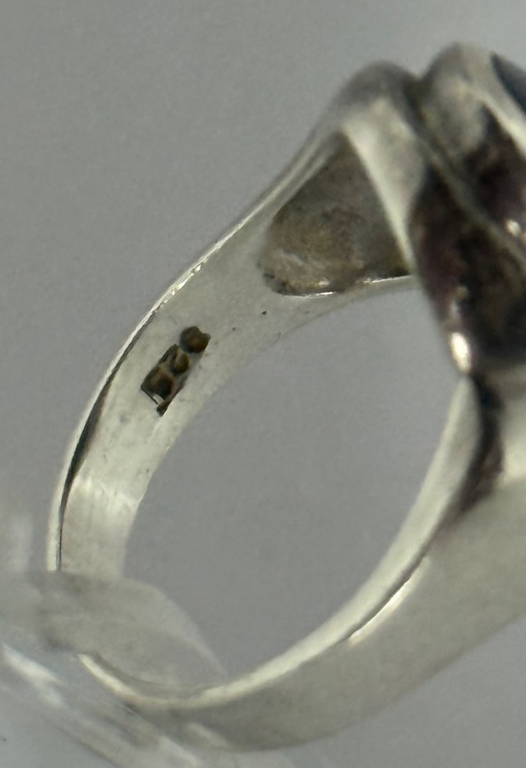 Sterling Silver and Black Onyx Cabochon Ring - 4