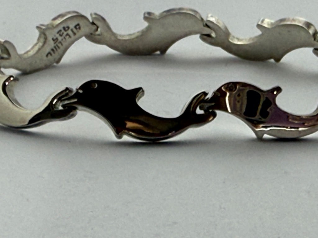 Sterling Silver Dolphin Link Bracelet - 3
