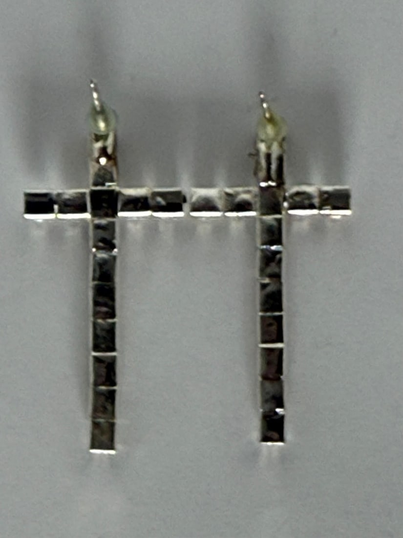 Princess Accessories Rhinestone Cross Drop Earrings - 2