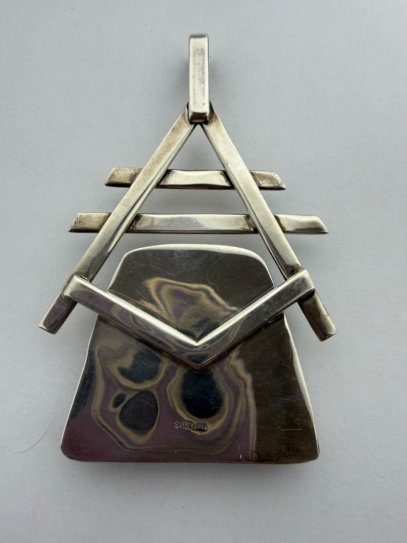 Sterling Silver and Polychrome Jasper Pendant - 2