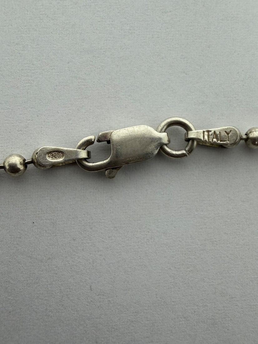 Sterling Silver Ball Chain Bracelet, Made in Italy - 2