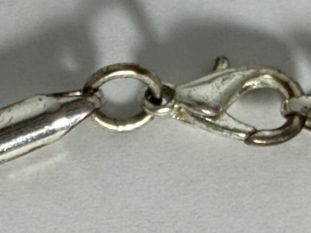 Sterling Silver Tone Charm Bracelet with Mom Heart and Initial K Charms - 4