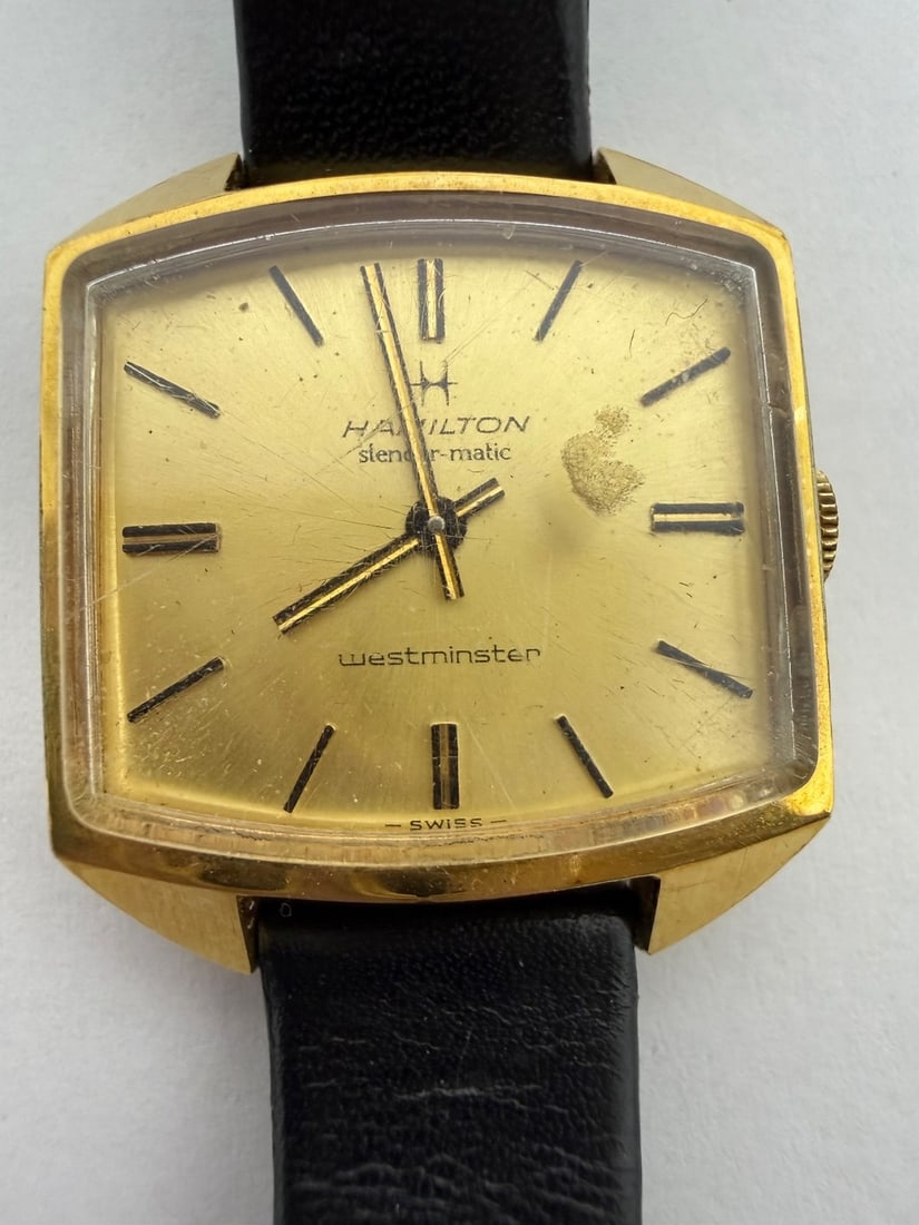 Vintage Hamilton Westminster Slender-Matic Gold-Plated Watch - 2
