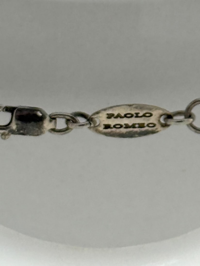 Paolo Romeo Sterling Silver Box Chain Necklace - 3