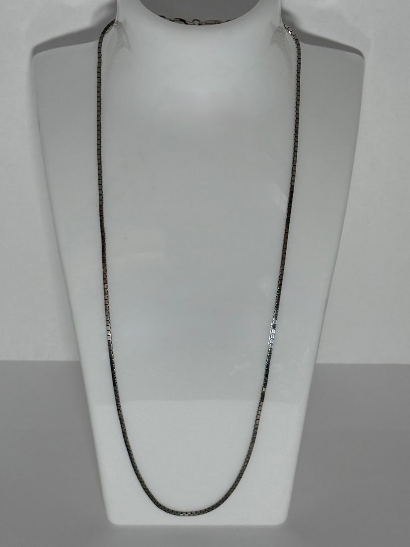 Paolo Romeo Sterling Silver Box Chain Necklace - 5
