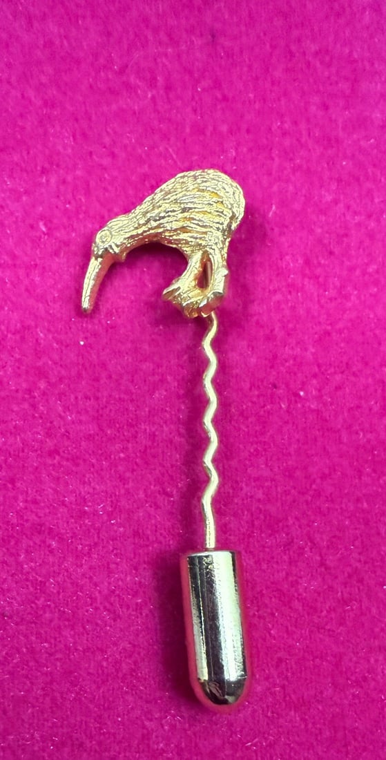 Gold-tone Kiwi Bird Stick Pin - 2