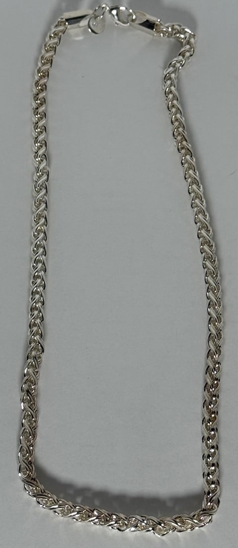 Sterling Silver Foxtail Chain Necklace - 3