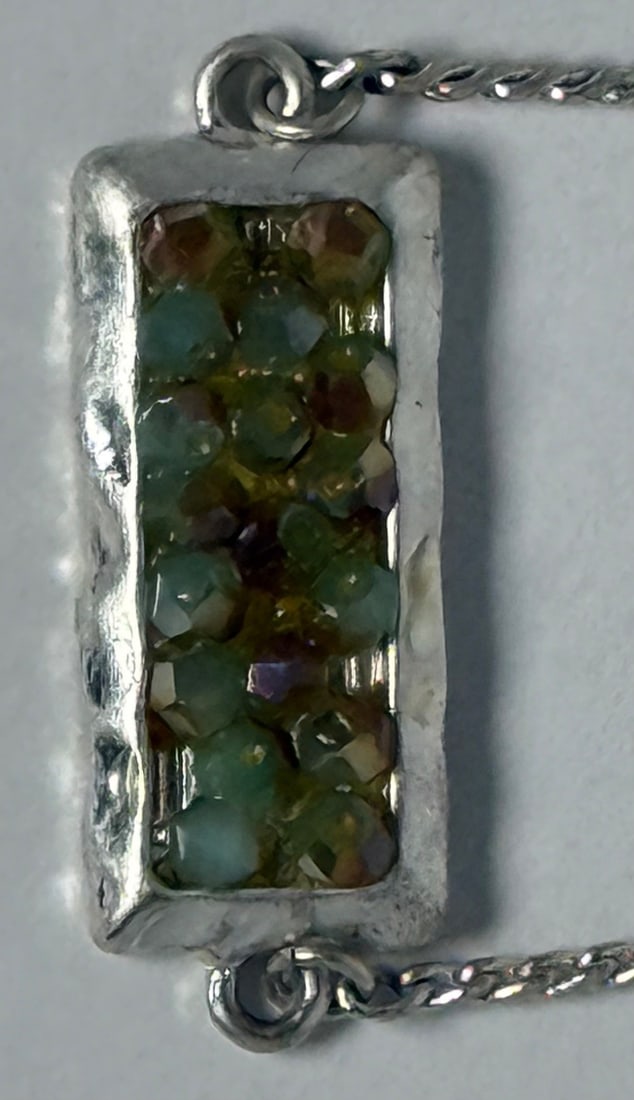 Silver and Faceted Bead Bolo Bracelet - 2