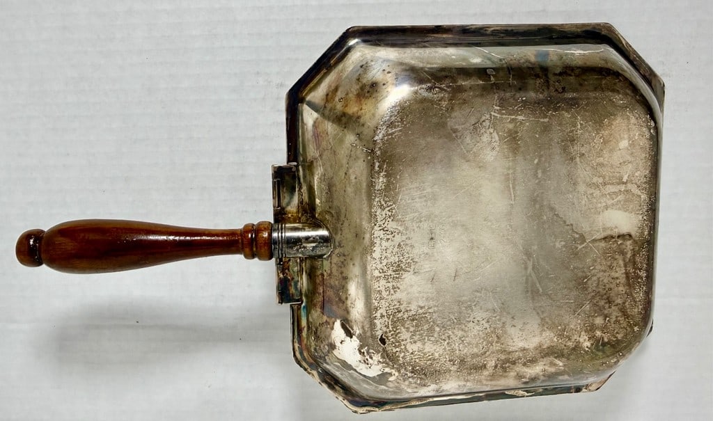 Vintage Silver Plated Crumb Catcher with Wooden Handle - 3