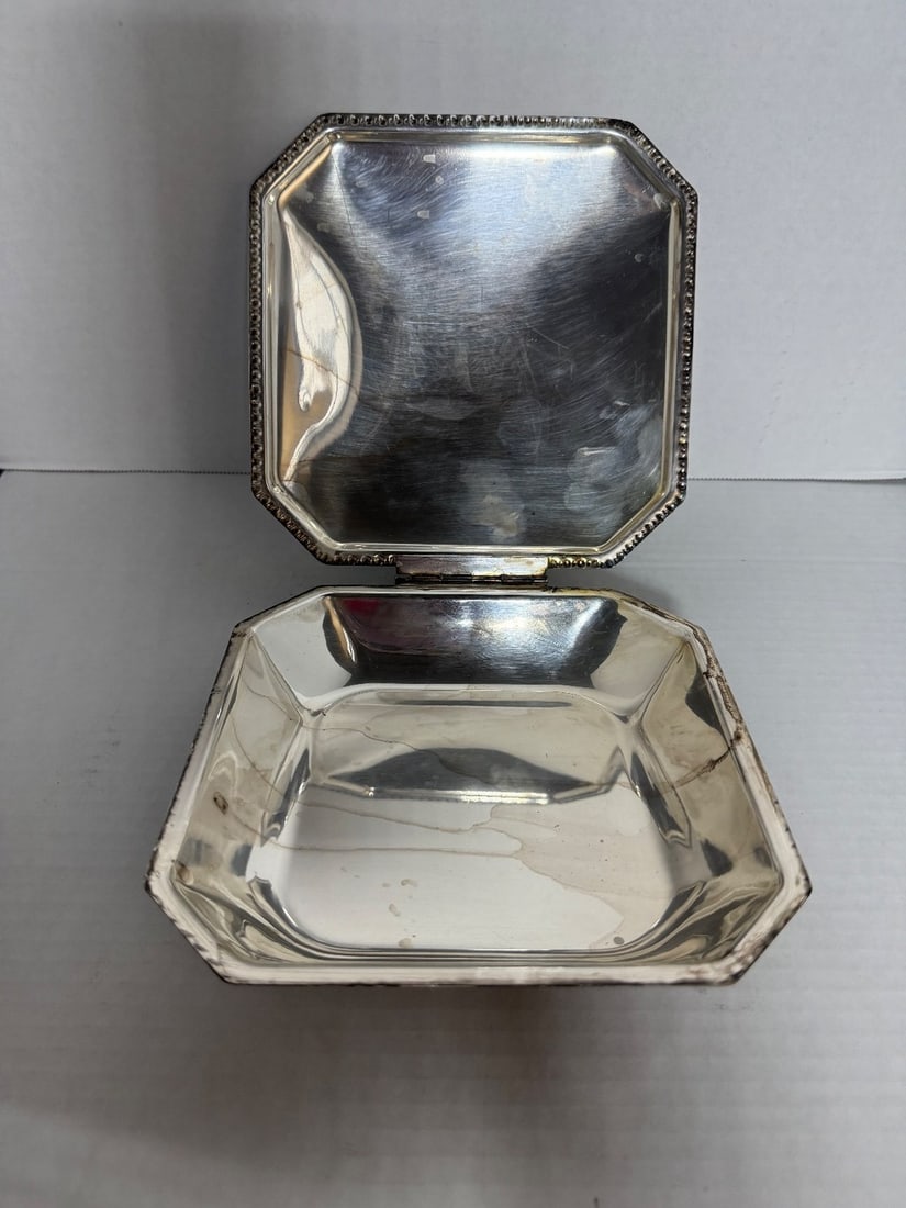 Vintage Silver Plated Crumb Catcher with Wooden Handle - 4