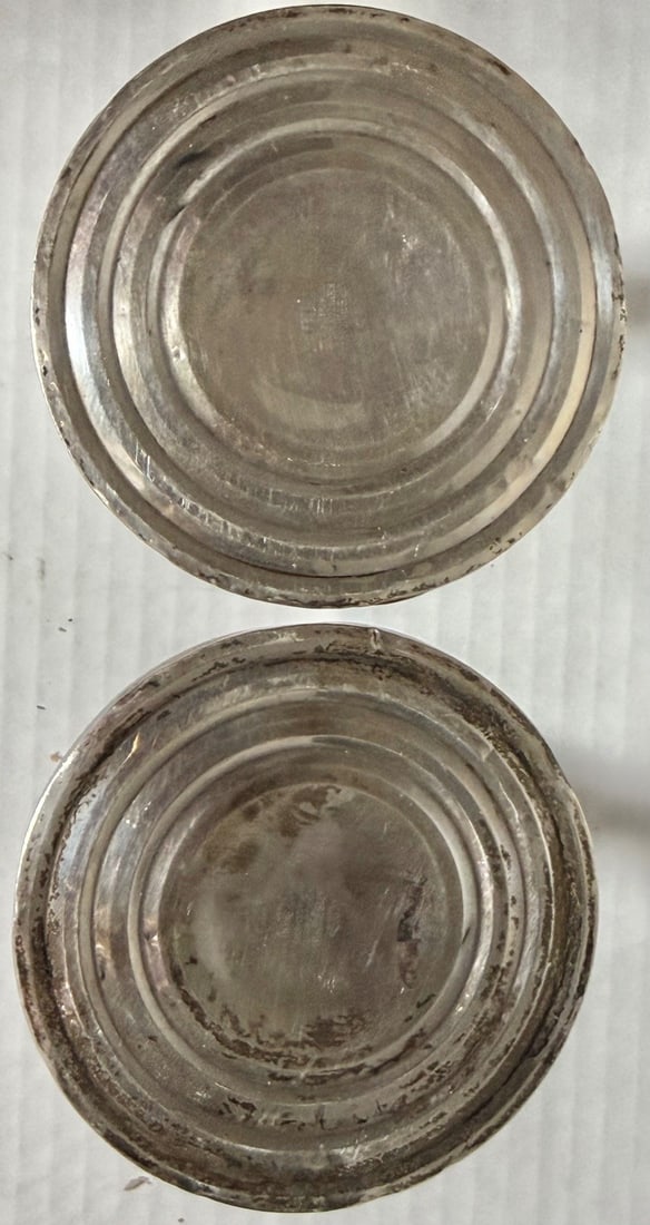 Pair of Sterling Silver Candlesticks, Reinforced with Cement - 4