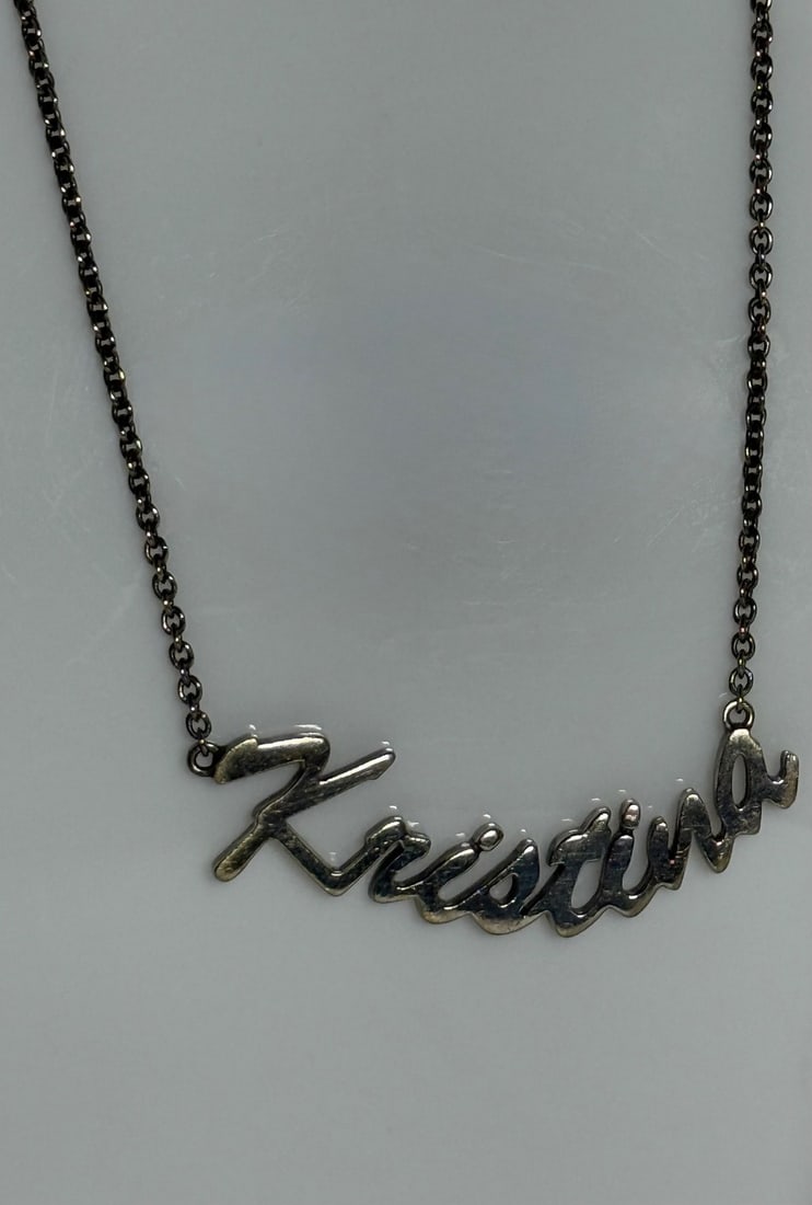 Sterling Silver "Kristina" Nameplate Necklace - 2