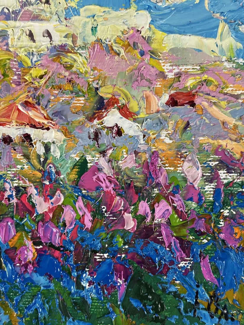 Oil painting Cozy Sunny City under the Blue Sky Oleksiy Ivanyuk - 10