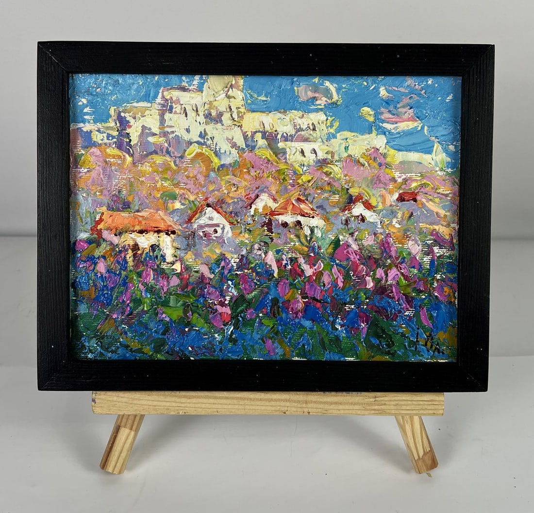 Oil painting Cozy Sunny City under the Blue Sky Oleksiy Ivanyuk (1 of 11)
