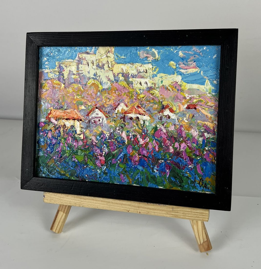 Oil painting Cozy Sunny City under the Blue Sky Oleksiy Ivanyuk - 2