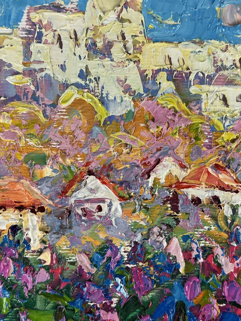 Oil painting Cozy Sunny City under the Blue Sky Oleksiy Ivanyuk - 4