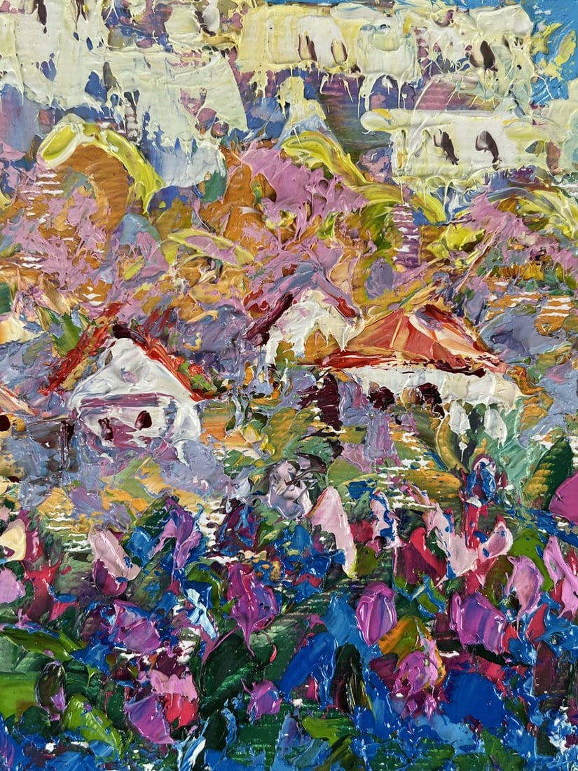 Oil painting Cozy Sunny City under the Blue Sky Oleksiy Ivanyuk - 6