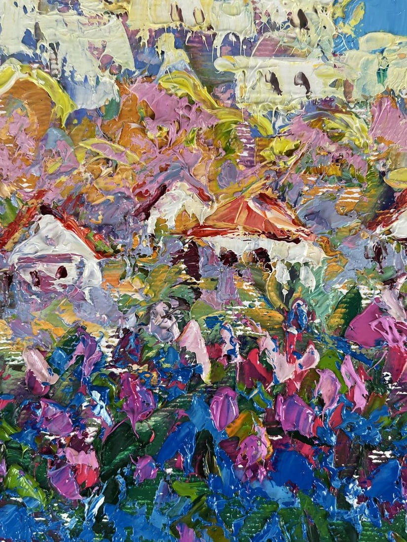 Oil painting Cozy Sunny City under the Blue Sky Oleksiy Ivanyuk - 7