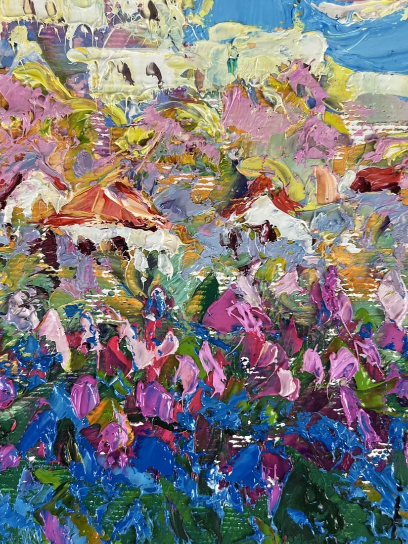 Oil painting Cozy Sunny City under the Blue Sky Oleksiy Ivanyuk - 9