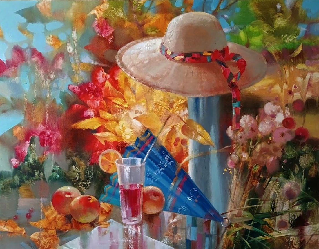Abstract oil painting Autumn still life Anatoly Tarabanov: Title: Abstract oil painting Autumn still life Anatoly Tarabanov Description: NoTar 419 *** ABOUT THIS PAINTING *** * TITLE: "Autumn still life" * ARTISTS: Anatoly Tarabanov * SIZE: 70x90 cm/'27.55x35