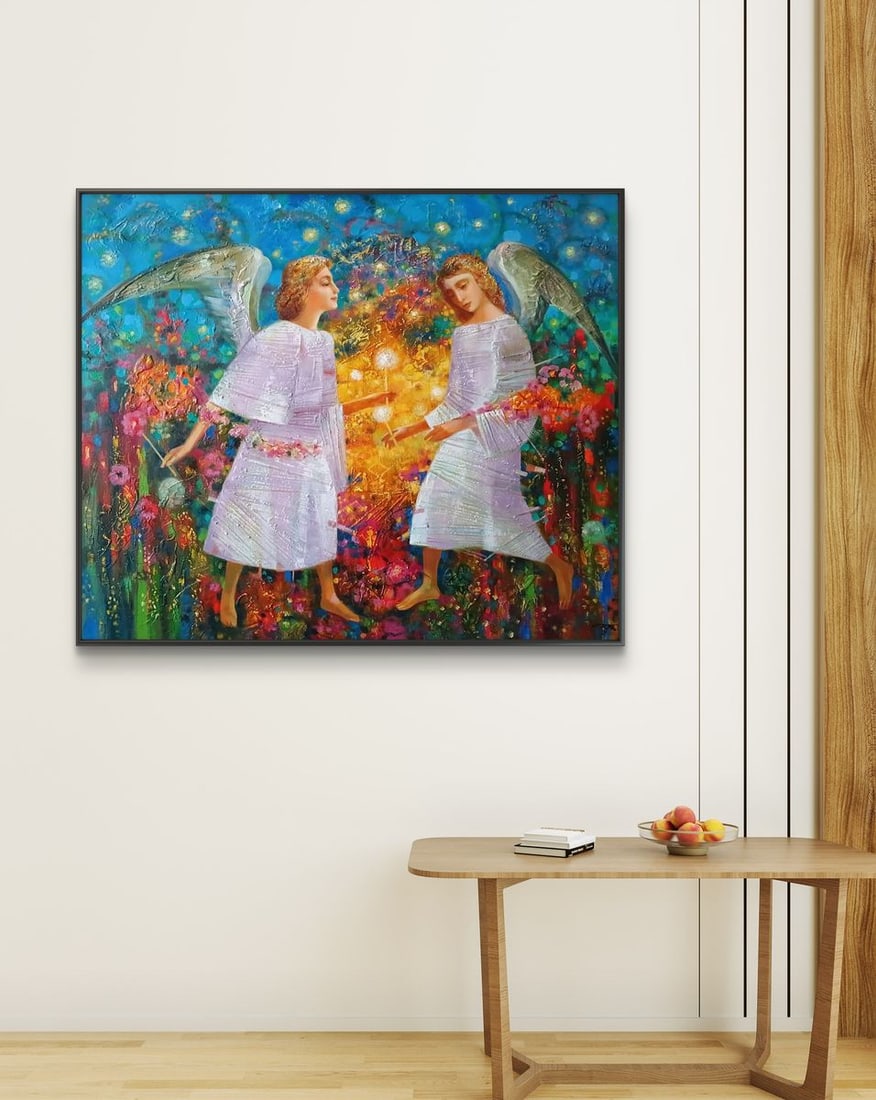 Abstract oil painting Two angels Anatoly Tarabanov - 3