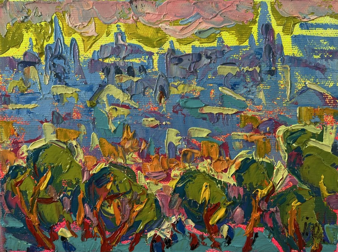 Oil painting Dynamics of the Solar City Oleksiy Ivanyuk - 3