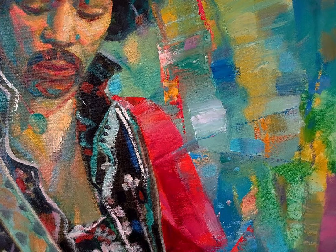 Abstract oil painting Jimi Hendrix Anatoly Tarabanov - 11