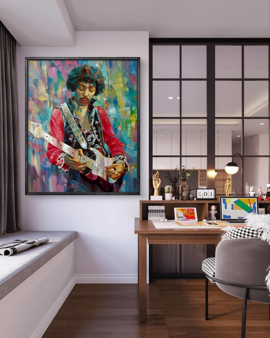 Abstract oil painting Jimi Hendrix Anatoly Tarabanov - 3