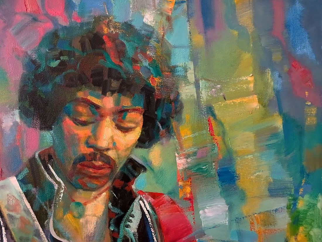 Abstract oil painting Jimi Hendrix Anatoly Tarabanov - 4