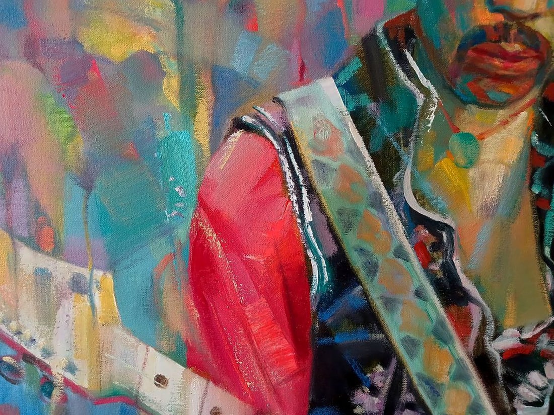 Abstract oil painting Jimi Hendrix Anatoly Tarabanov - 6