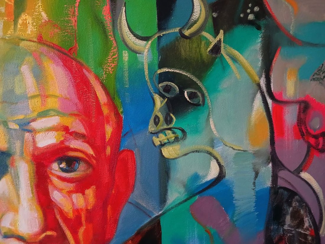 Abstract oil painting Picasso in thought Anatoly Tarabanov - 6