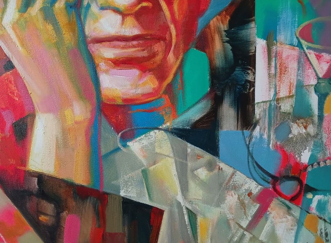 Abstract oil painting Picasso in thought Anatoly Tarabanov - 8